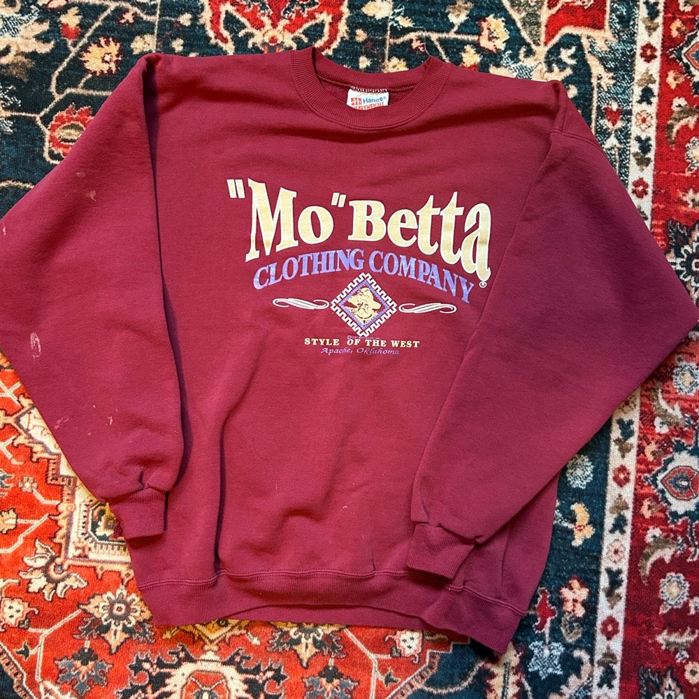 Vintage Hanes Heavyweight Maroon “Mo” Betta Clothing Company Crewneck Sweatshirt